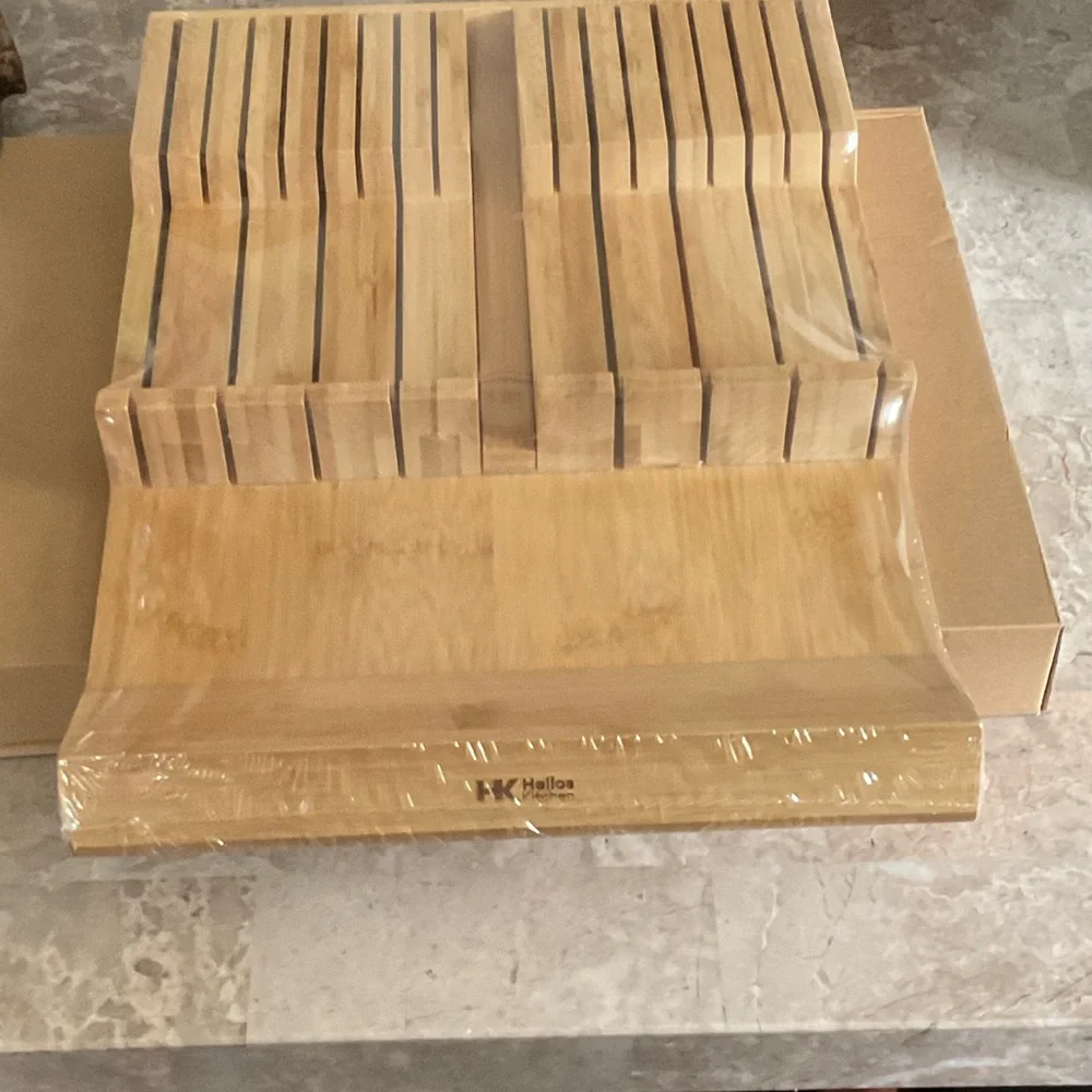 Bamboo Knife Block Organizer From Helios